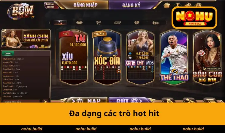 Đa dạng các trò hot hit