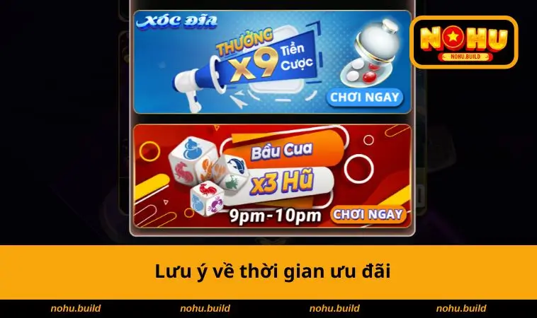 Lưu ý về thời gian ưu đãi